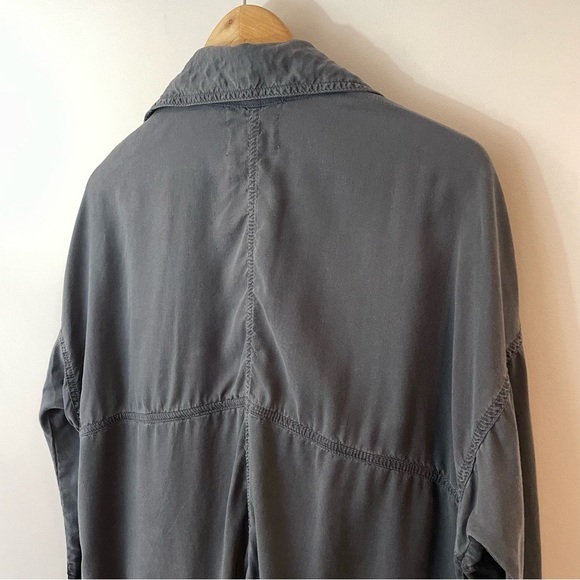 Caslon Lightweight Open Front Jacket Sz L Grey 100% Tencel Lyocell Fall Cardigan - Picture 7 of 10